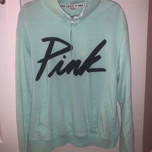 PINK blue half zip